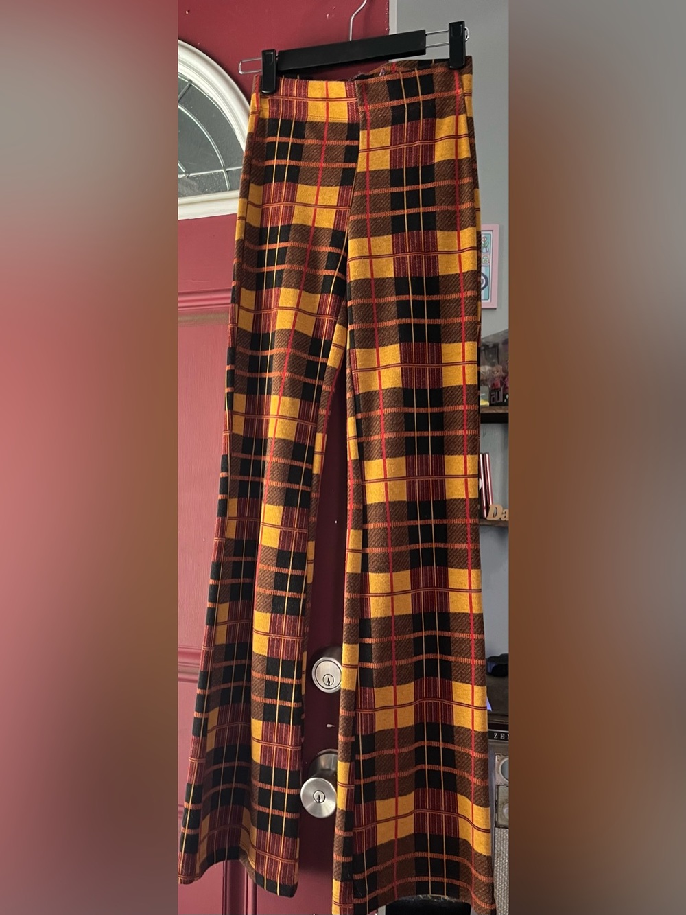 Urban Outfitters Plaid Pants in Yellow, Brown & Black